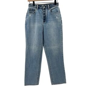 Pacsun‎ Women 26 High Rise Straight Leg 5-Button Fly Denim Light Wash Contrast